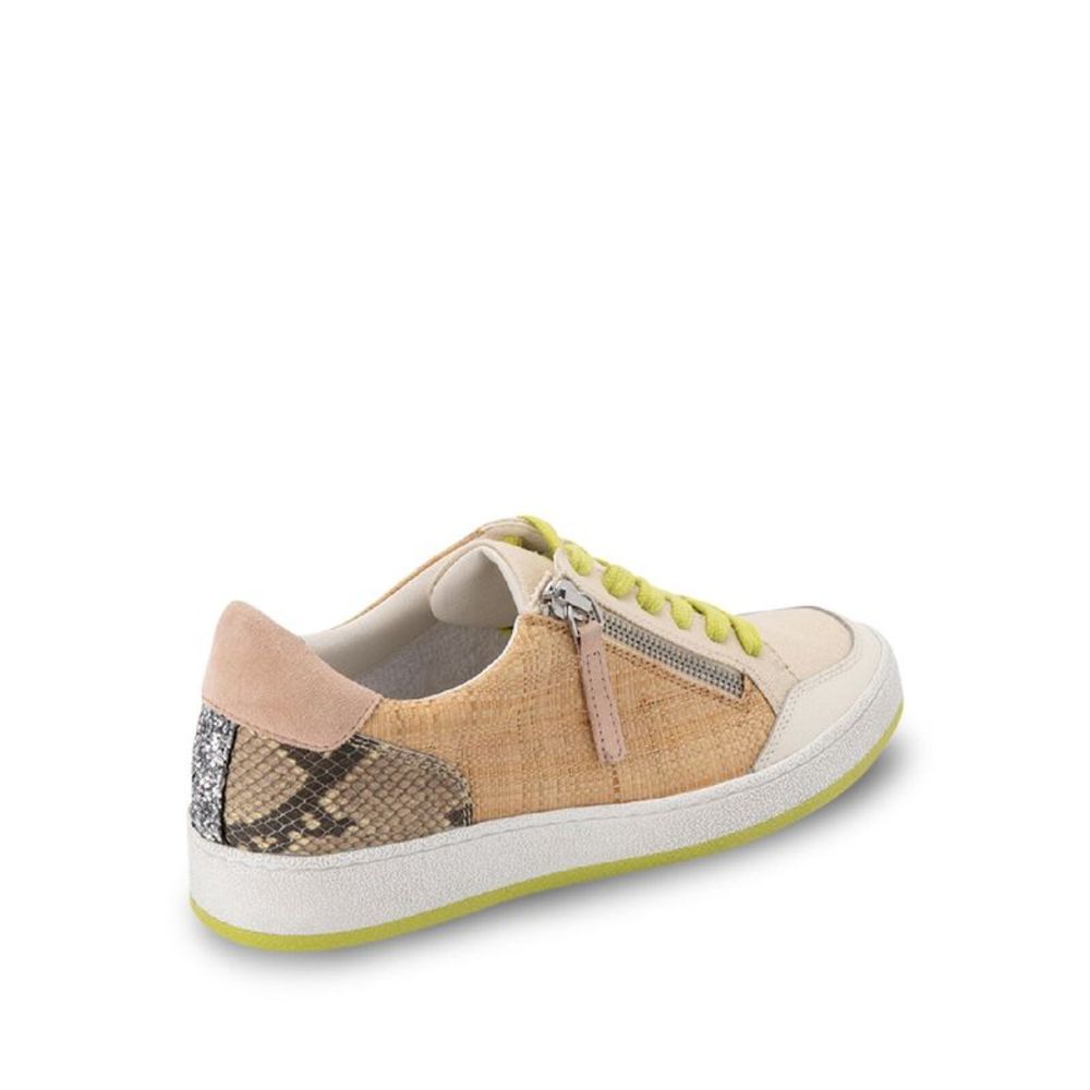 DOLCE VITA Womens Beige Snakeskin 1/2" Platform Miya Wedge Sneakers 7.5 M - Picture 2 of 3
